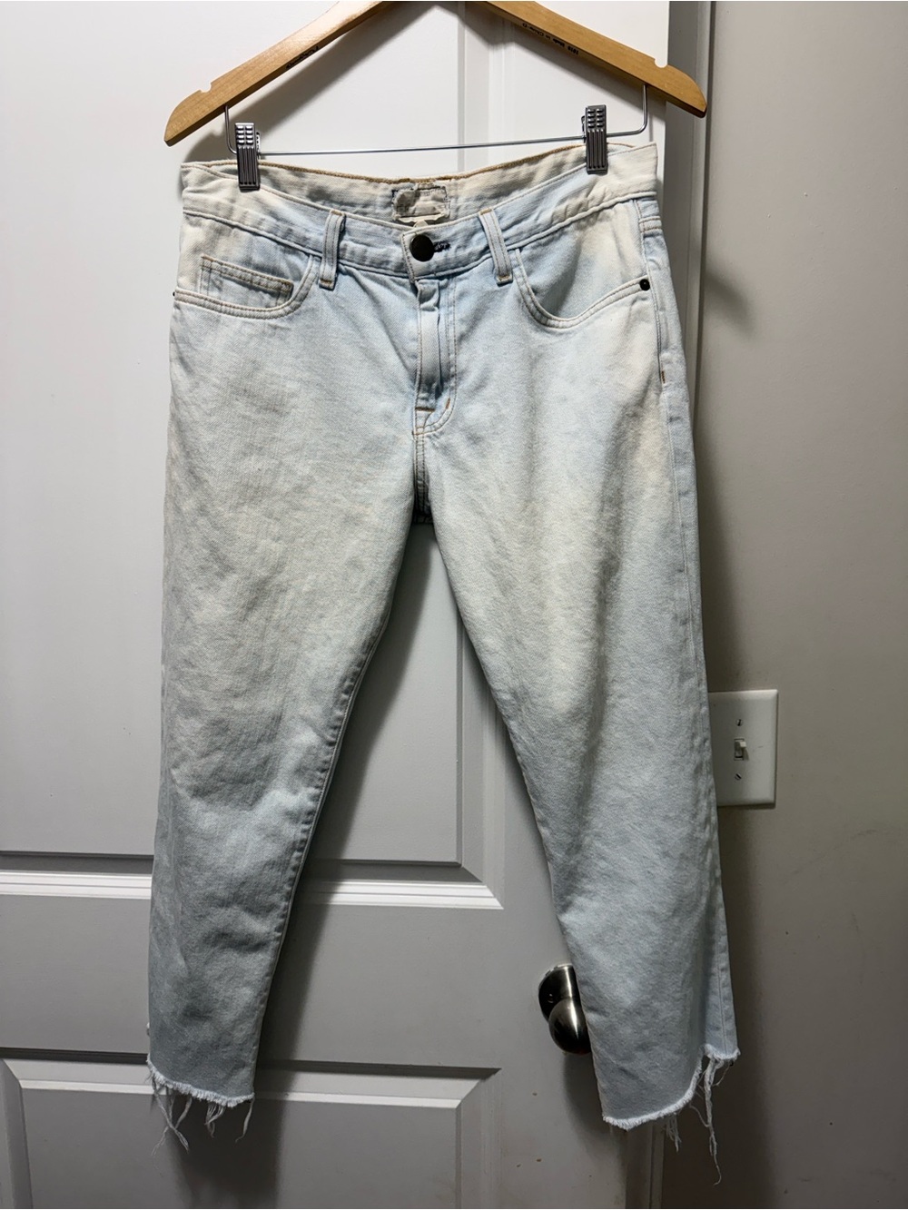 Current/Elliot Light Wash Frayed Hem Denim Jeans Light Wash Women’s Jeans